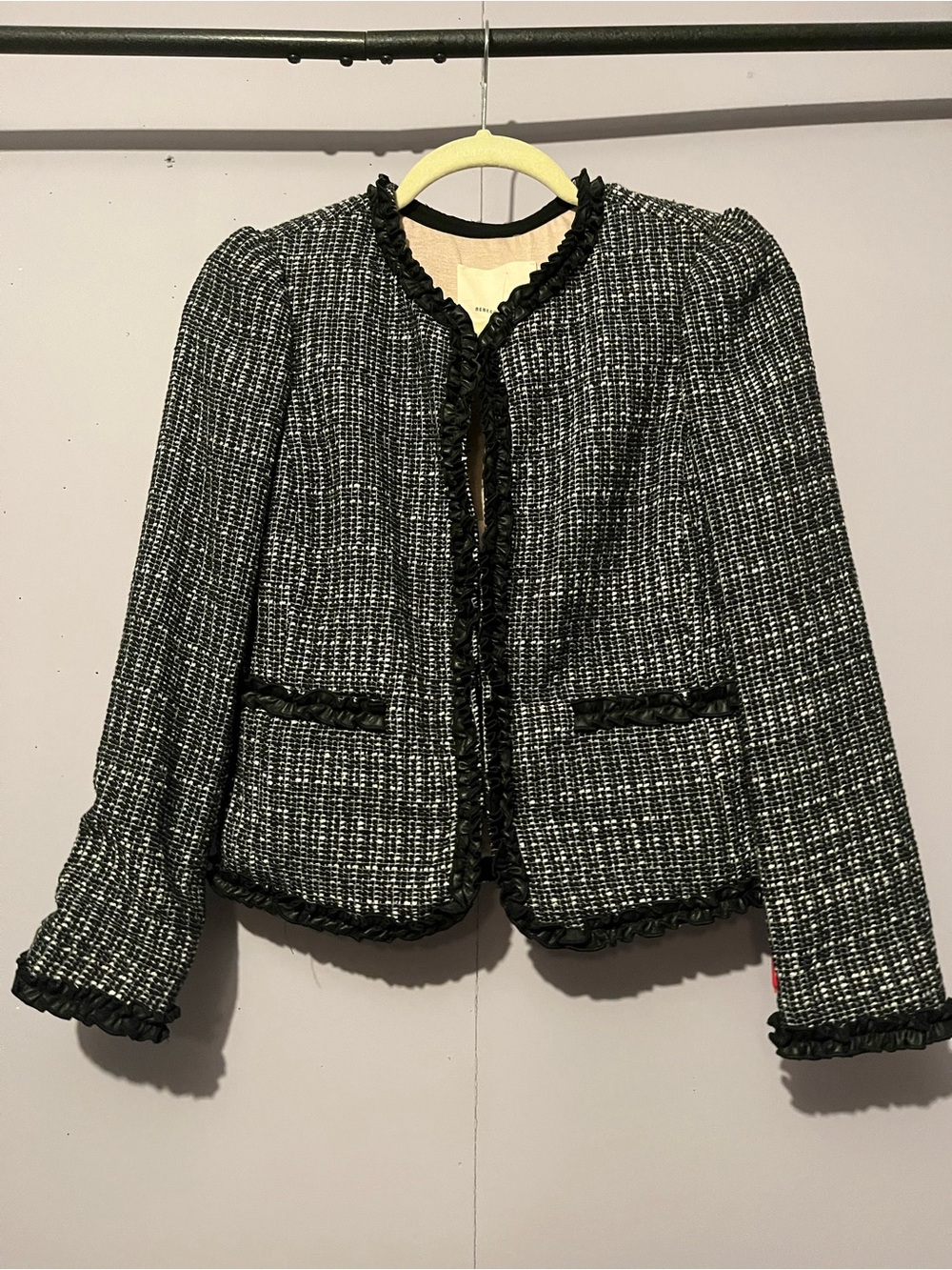 Rebecca Taylor Tweed Ruffle Jacket Blazer